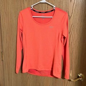 Nike Women’s Orange Long-Sleeve Running Top Medium